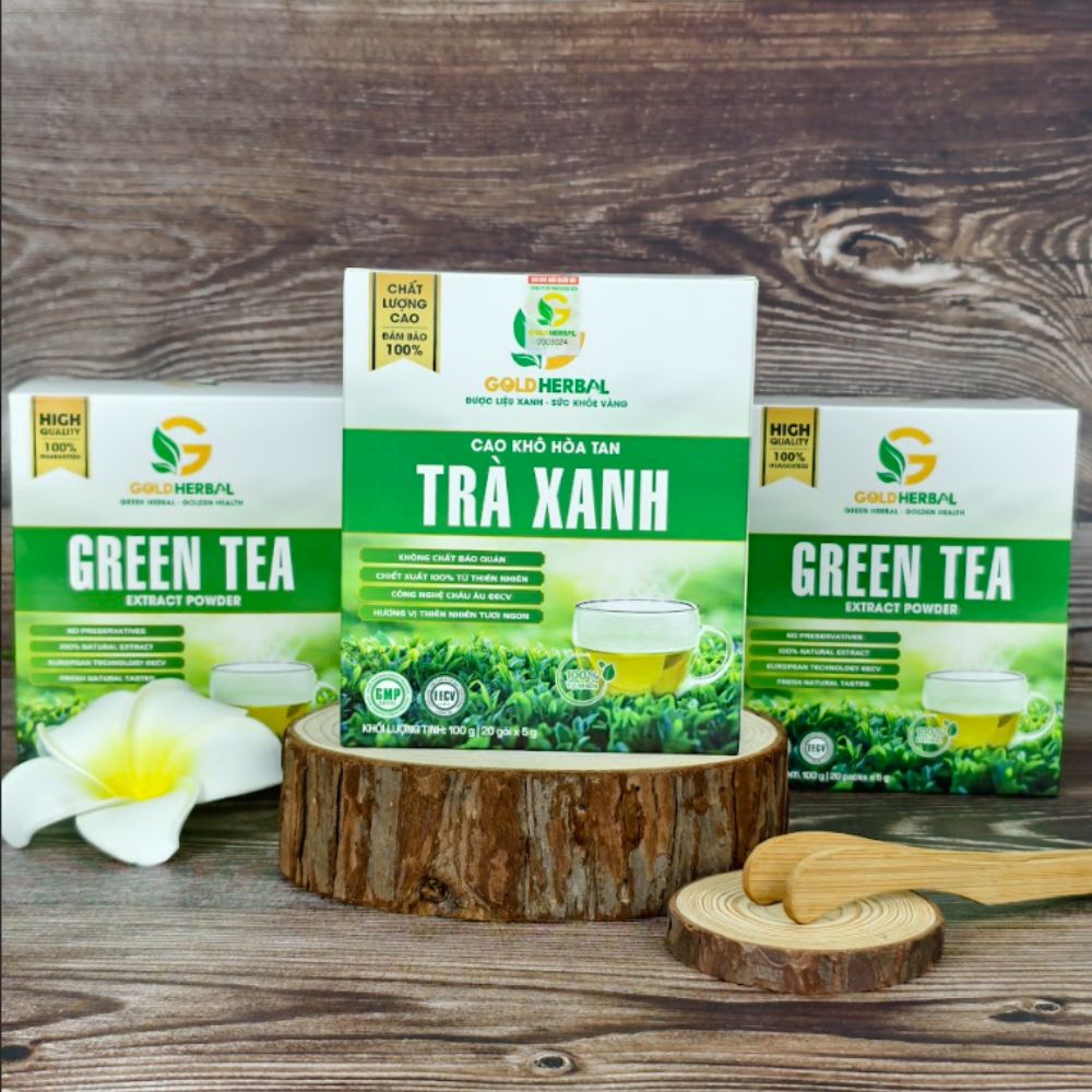 Cao Khô Hòa Tan Trà Xanh Gold Herbal (Hộp 20 gói x 5g)