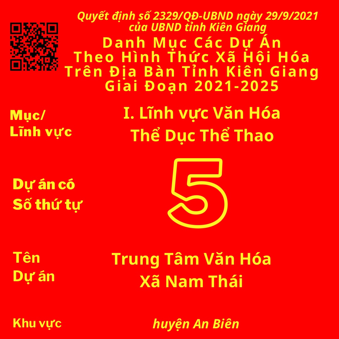 Dự Án Có Số TT 5: Trung Tâm Văn Hóa Xã Nam Thái